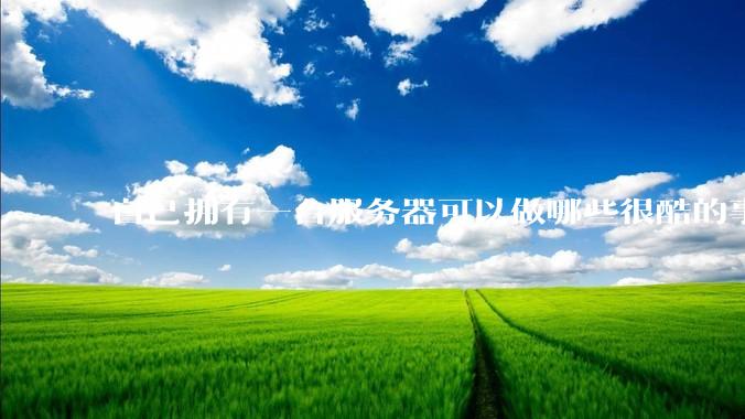 自己拥有一台服务器可以做哪些很酷的事情？